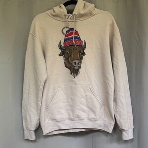 Buffalo Strong Graphic Beige Hoodie